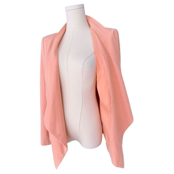 BCBGMAXAZRIA EUC Abree draped open-front jacket in Blush Size L - Picture 4 of 10